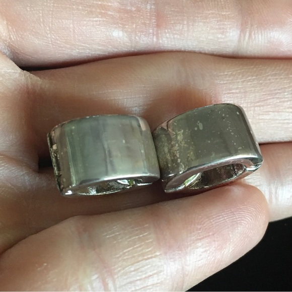 VINTAGE Monet Gold and Silver Tone Clip On Earrings - Picture 6 of 11